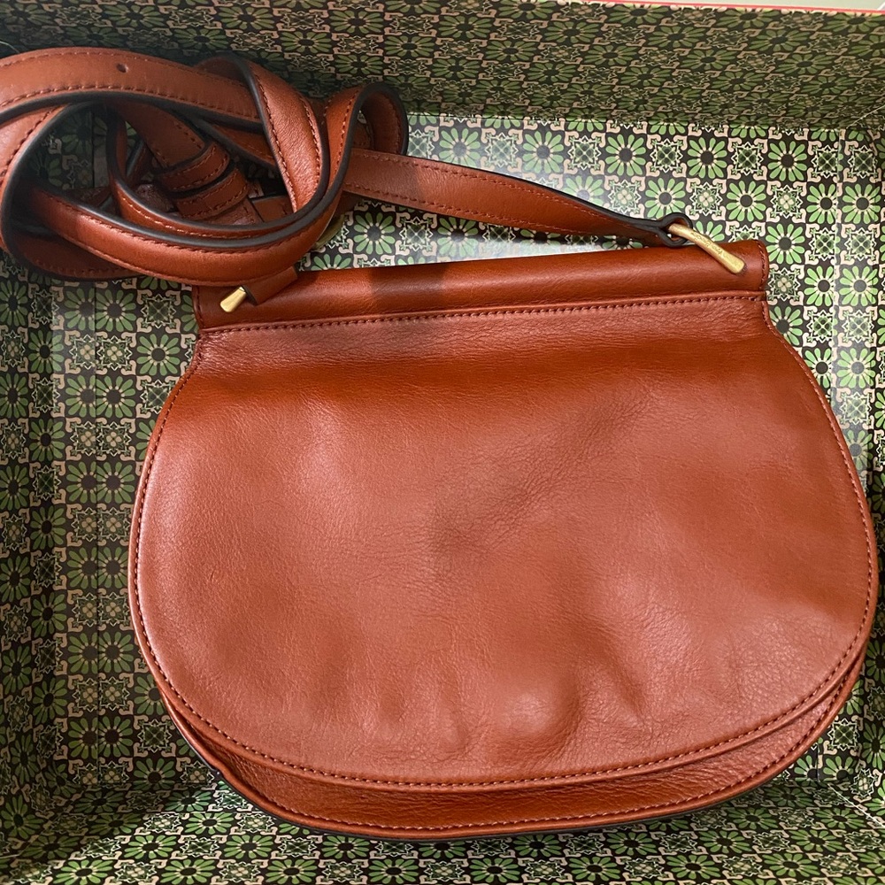 Genuine Leather Vera Bradley Saddle Bag